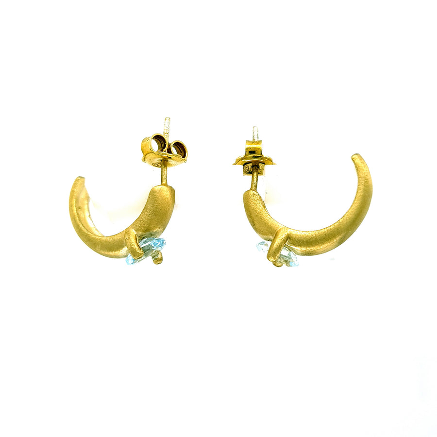 Aquamarine Hoops Earrings