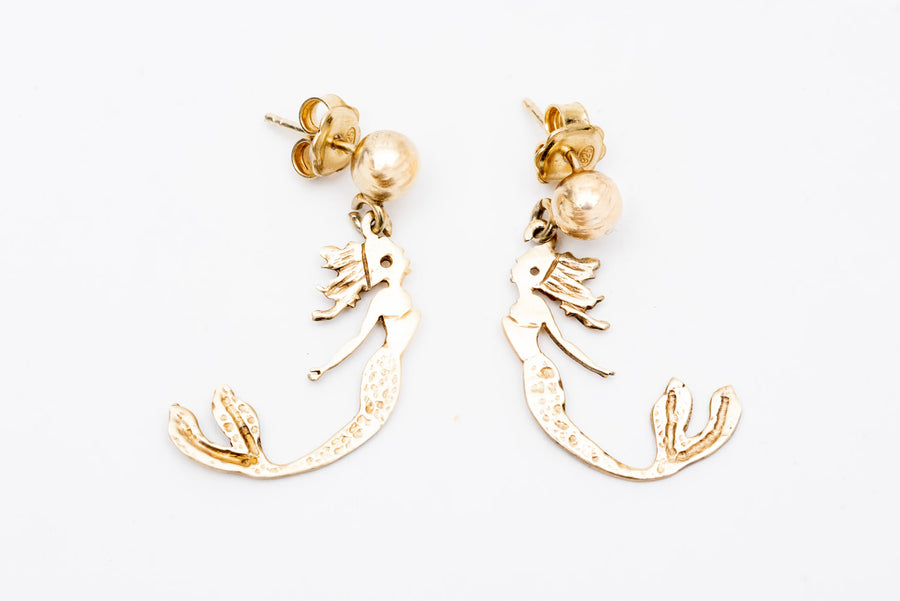Gold Plated Silver Mermaid Earrings